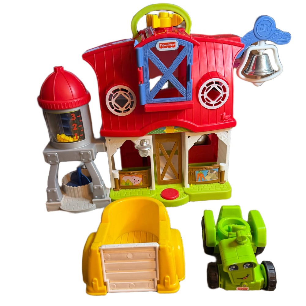 Fisher-Price Little People Animal Friends Farmhouse Barn Tractor Trailer Set